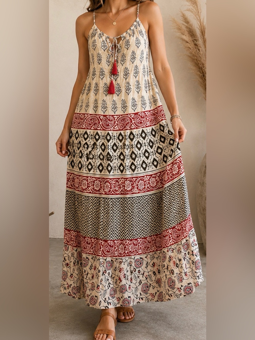 Jaded Gypsy Boho Tassel Maxi Dress - Free Size — NWT